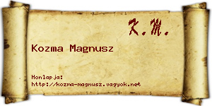 Kozma Magnusz névjegykártya
