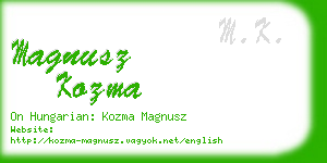 magnusz kozma business card